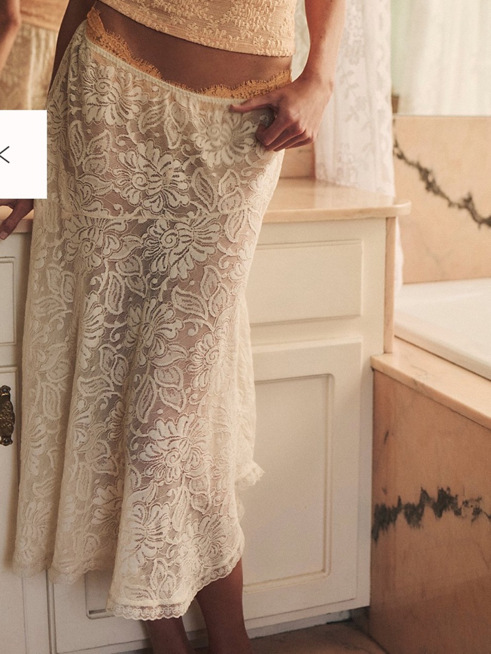 Free People Intimately Sheer Emotion Midi Lace Slip Skirt